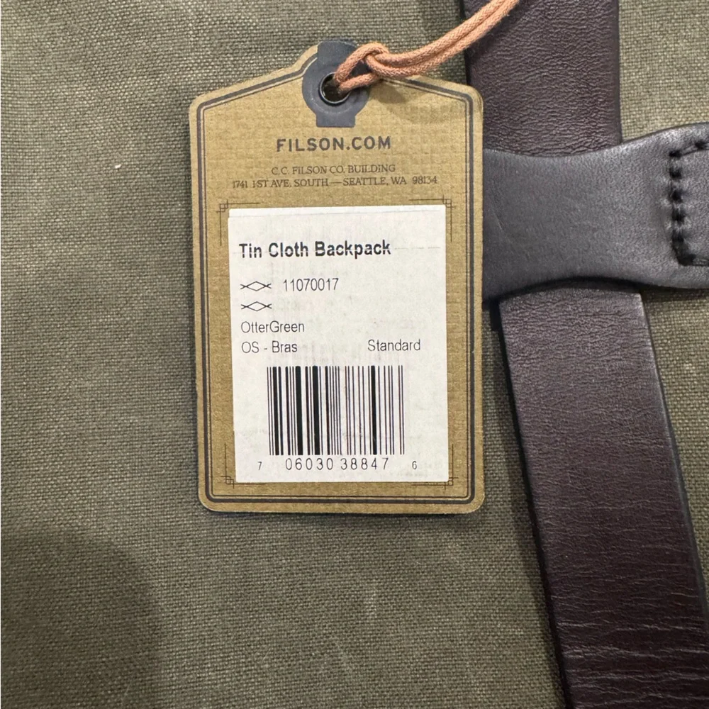 Filson Tin Cloth Backpack in Ottergreen
